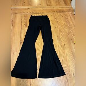 Aerie Offline Sz large Black Flared Leggings cross front pattern